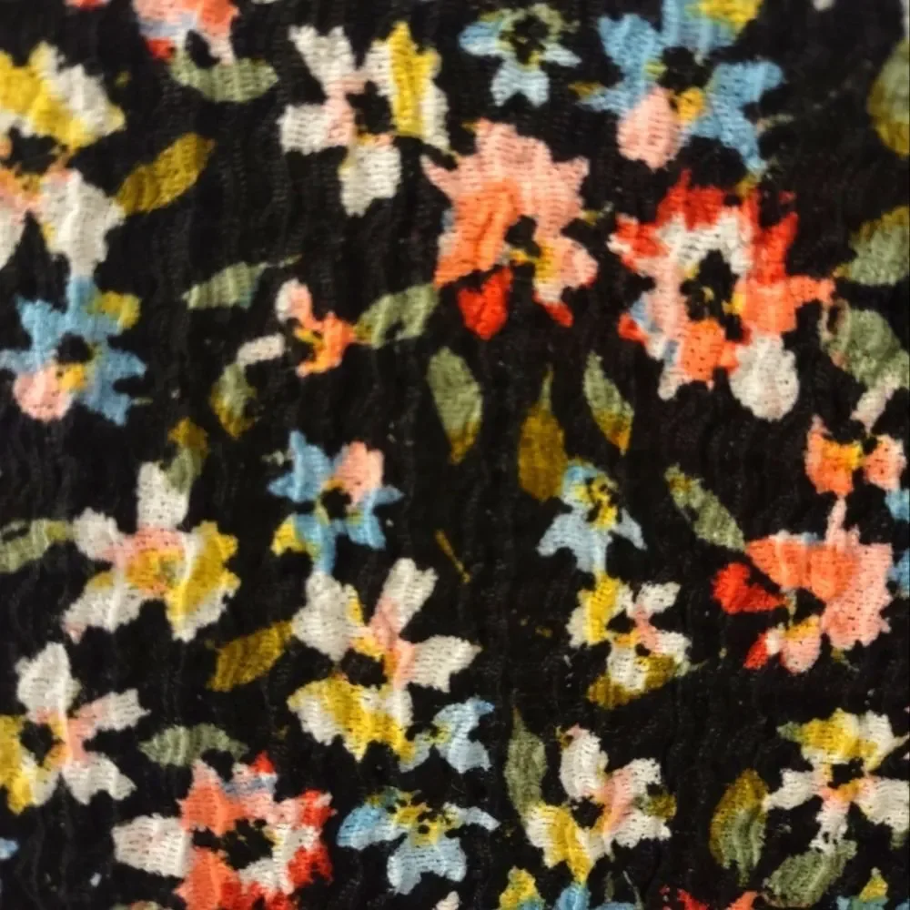 Loft Multicolor Floral Puff Sleeve Tee Size XS